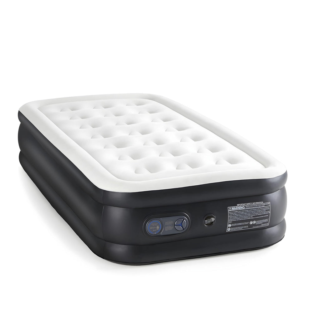 YSSOA twin air mattress front view showing full 18 inch height and stability