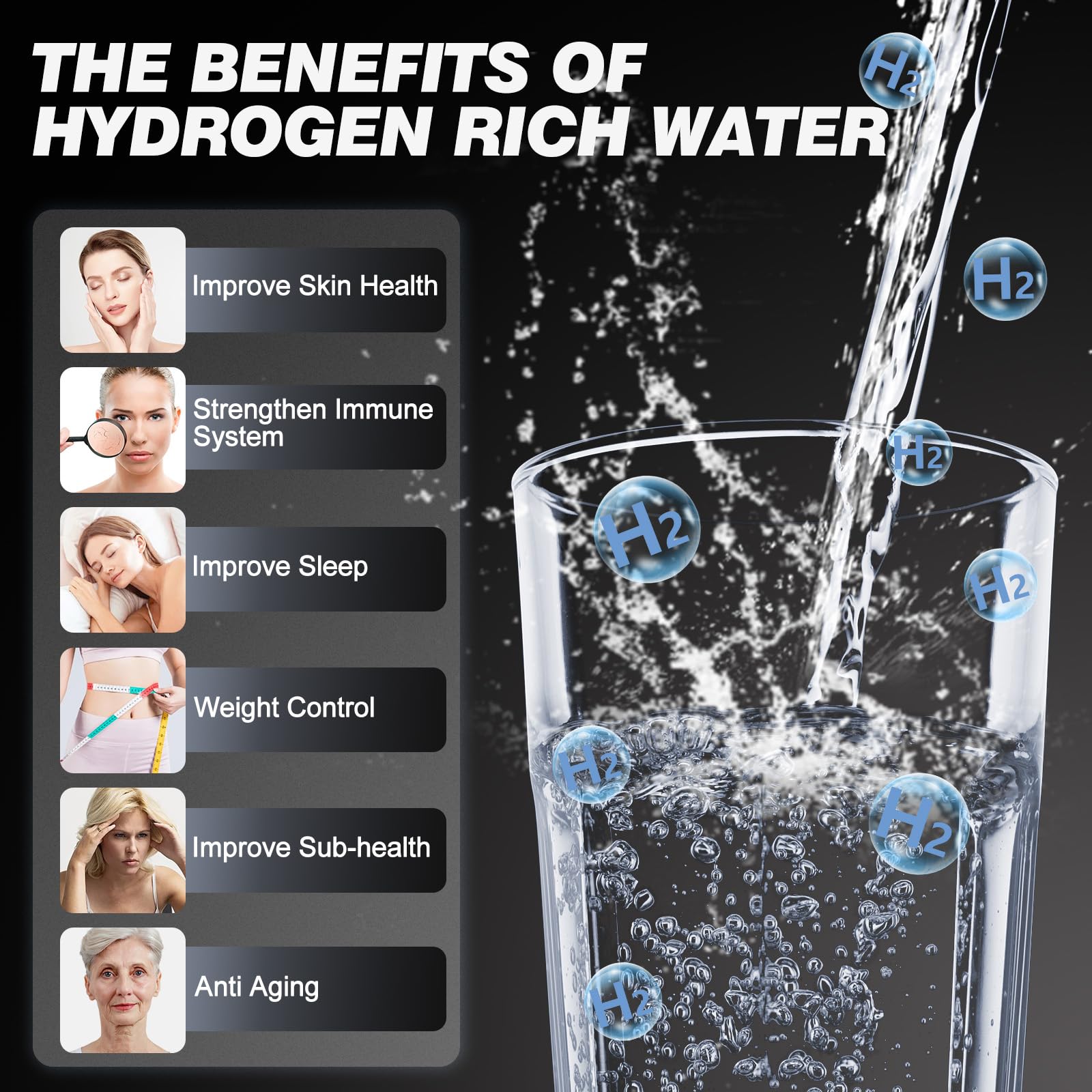 YTYOMUR borosilicate glass body texture, preserves water taste benefit