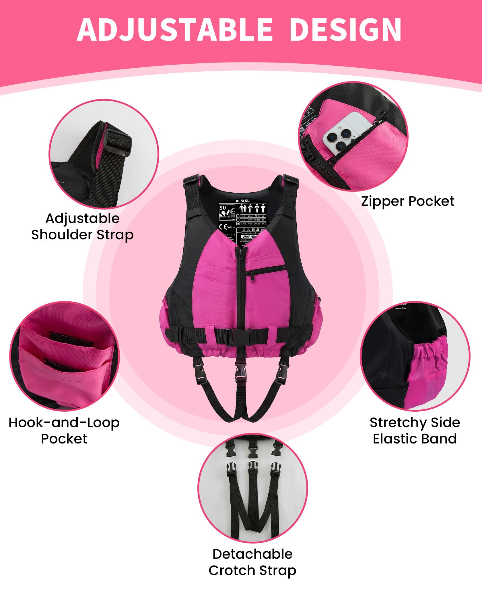 Yueta close-up shoulder strap showing adjustable fit and comfort benefit