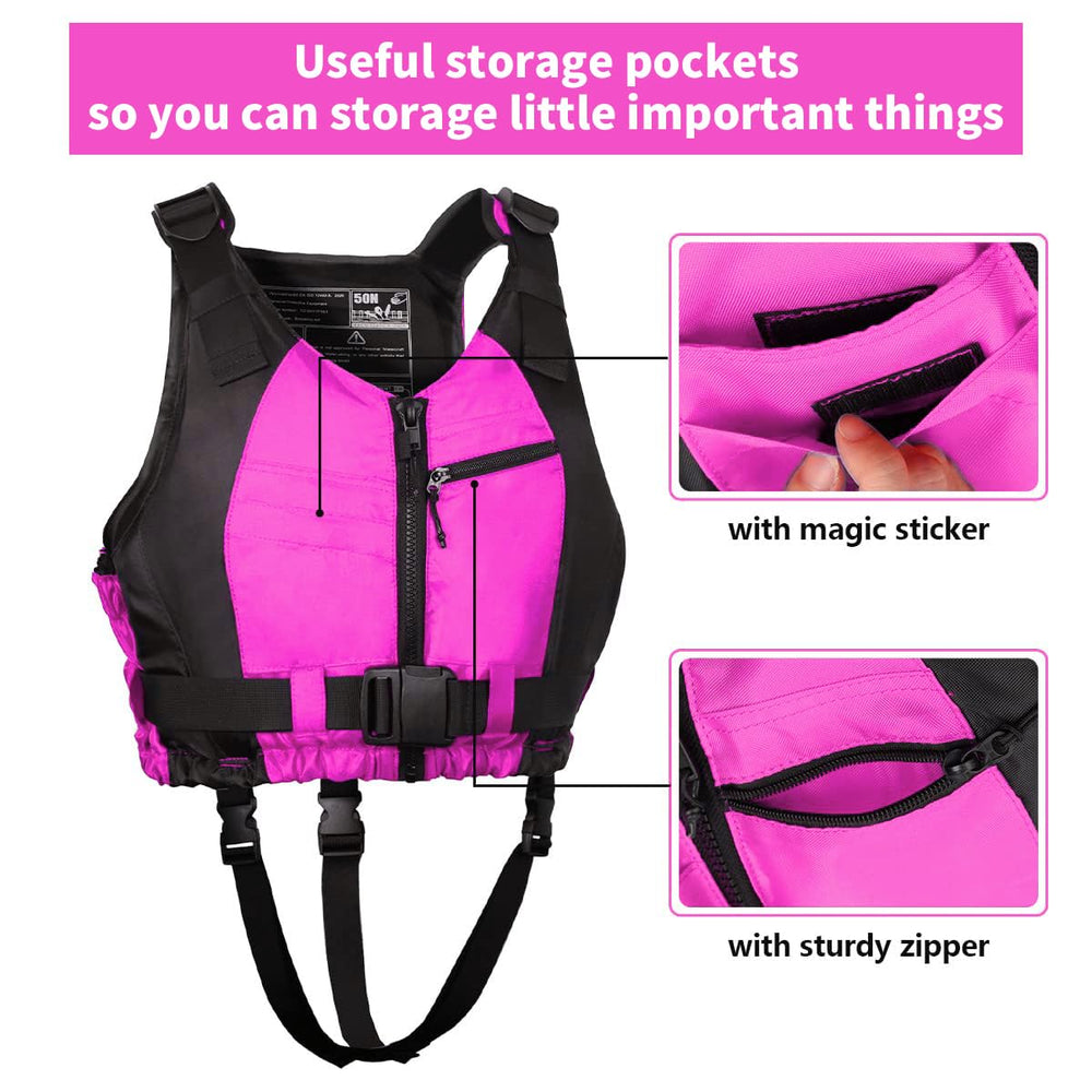 Yueta zippered pocket detail showing secure storage for essentials benefit