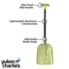 Yukon Charlie's shovel extended to full length for better leverage