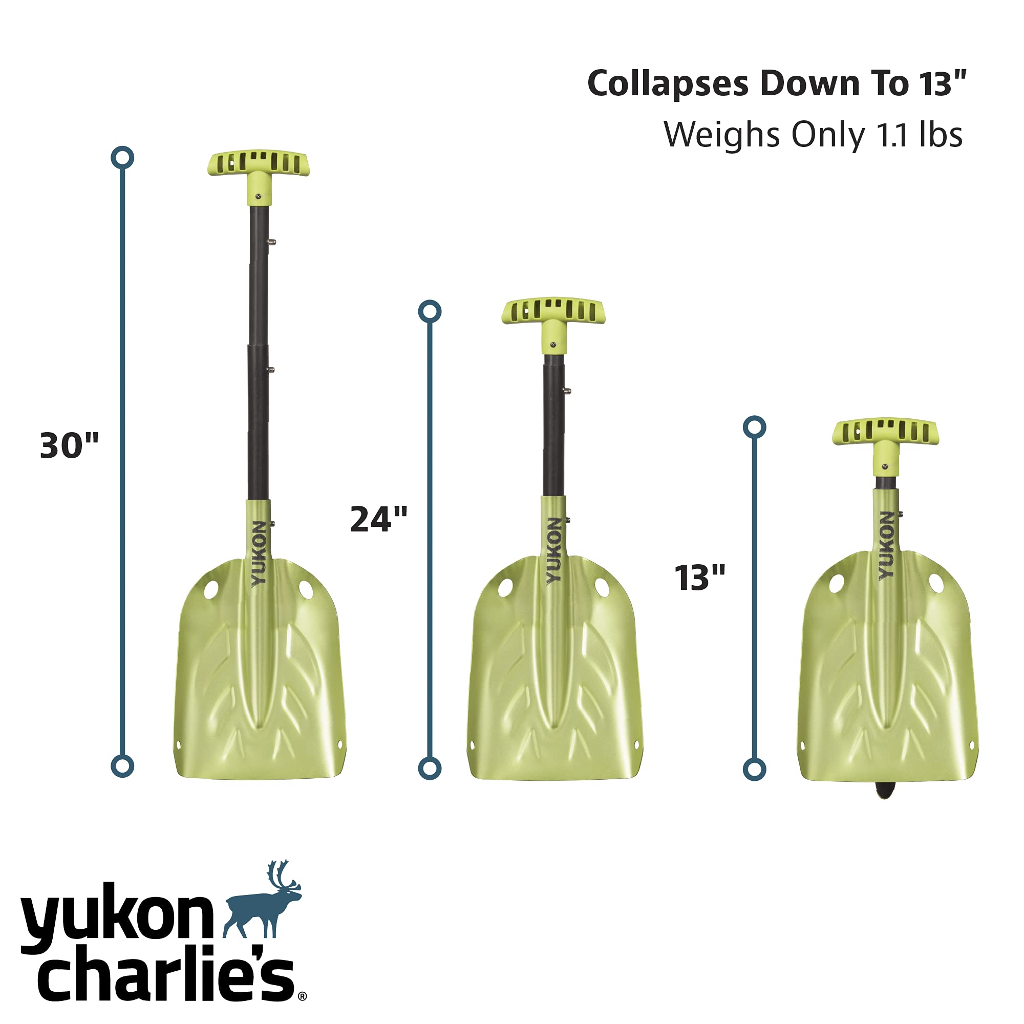 Yukon Charlie's slip-proof handle detail for secure winter grip