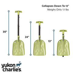 Yukon Charlie's slip-proof handle detail for secure winter grip