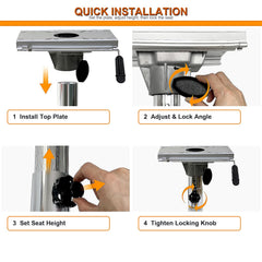 Yuleimy close-up of locking knob illustrating secure clamp for wobble-free seating