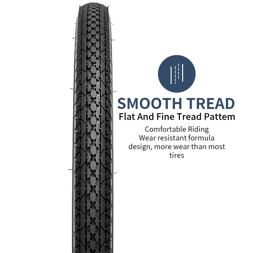 YunSCM close-up of smooth tread pattern, improved rolling on pavement