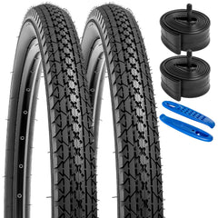 YunSCM front packaging showing two 26x1.95 tires and tubes, easy replacement