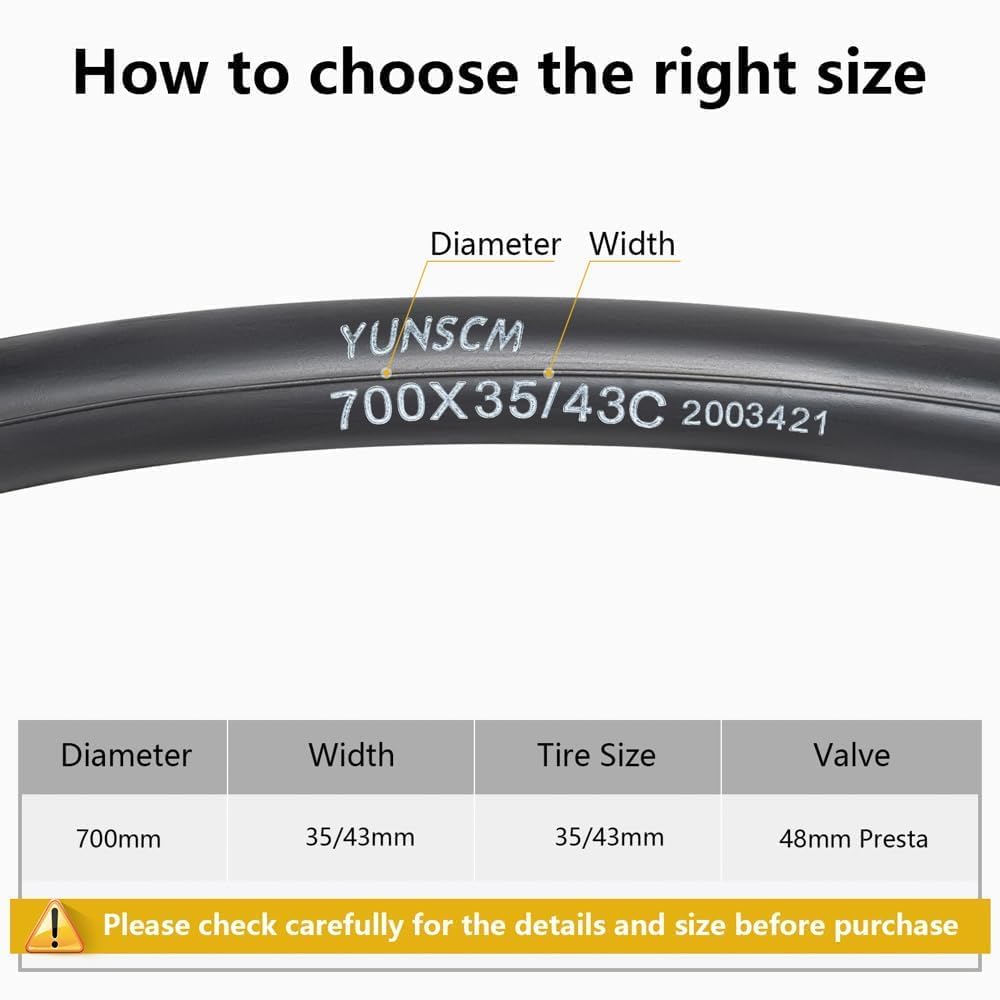 YunSCM 48mm Presta valve close-up for easier inflation on deep rims