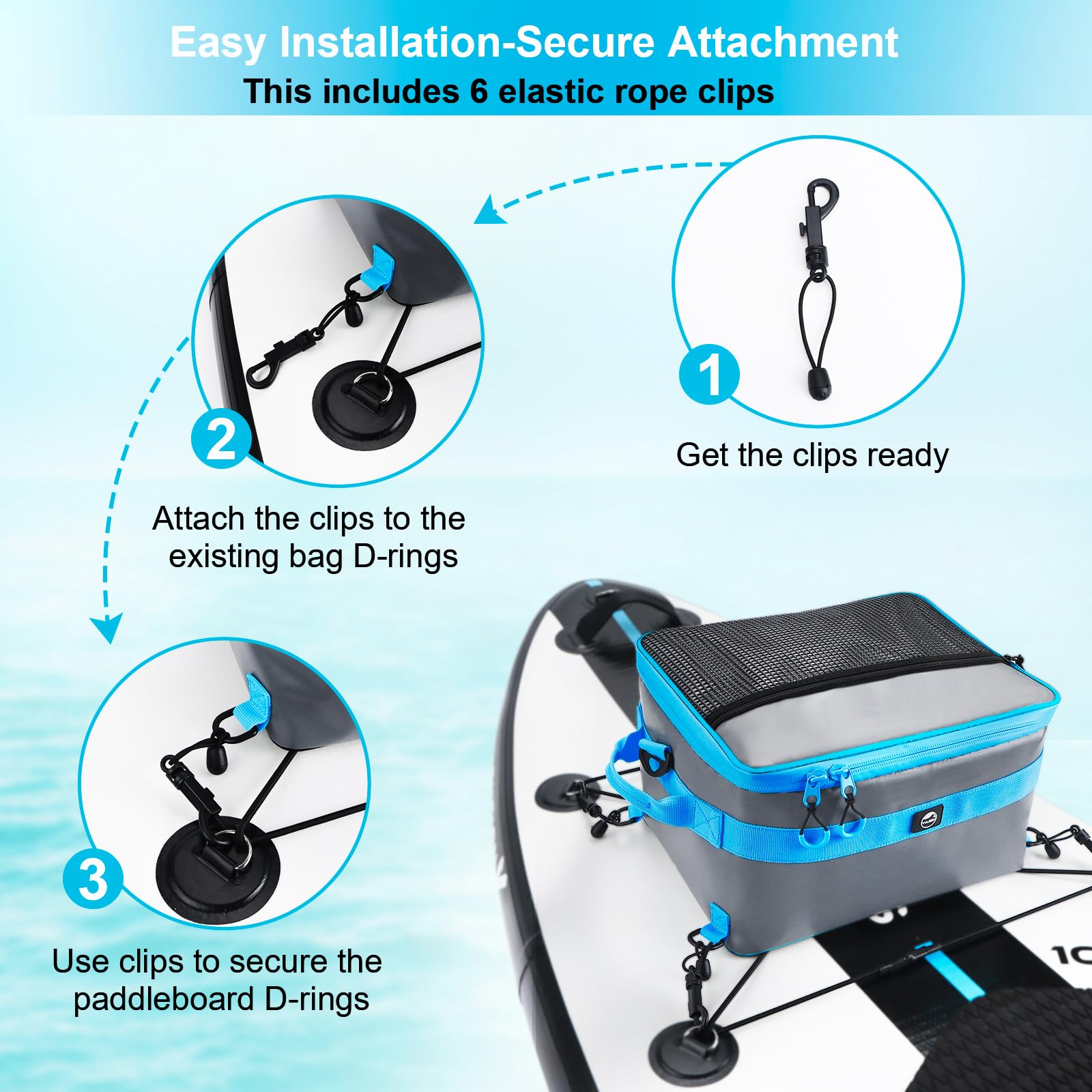 YVLEEN mesh pocket with phone and sunscreen for quick-access convenience