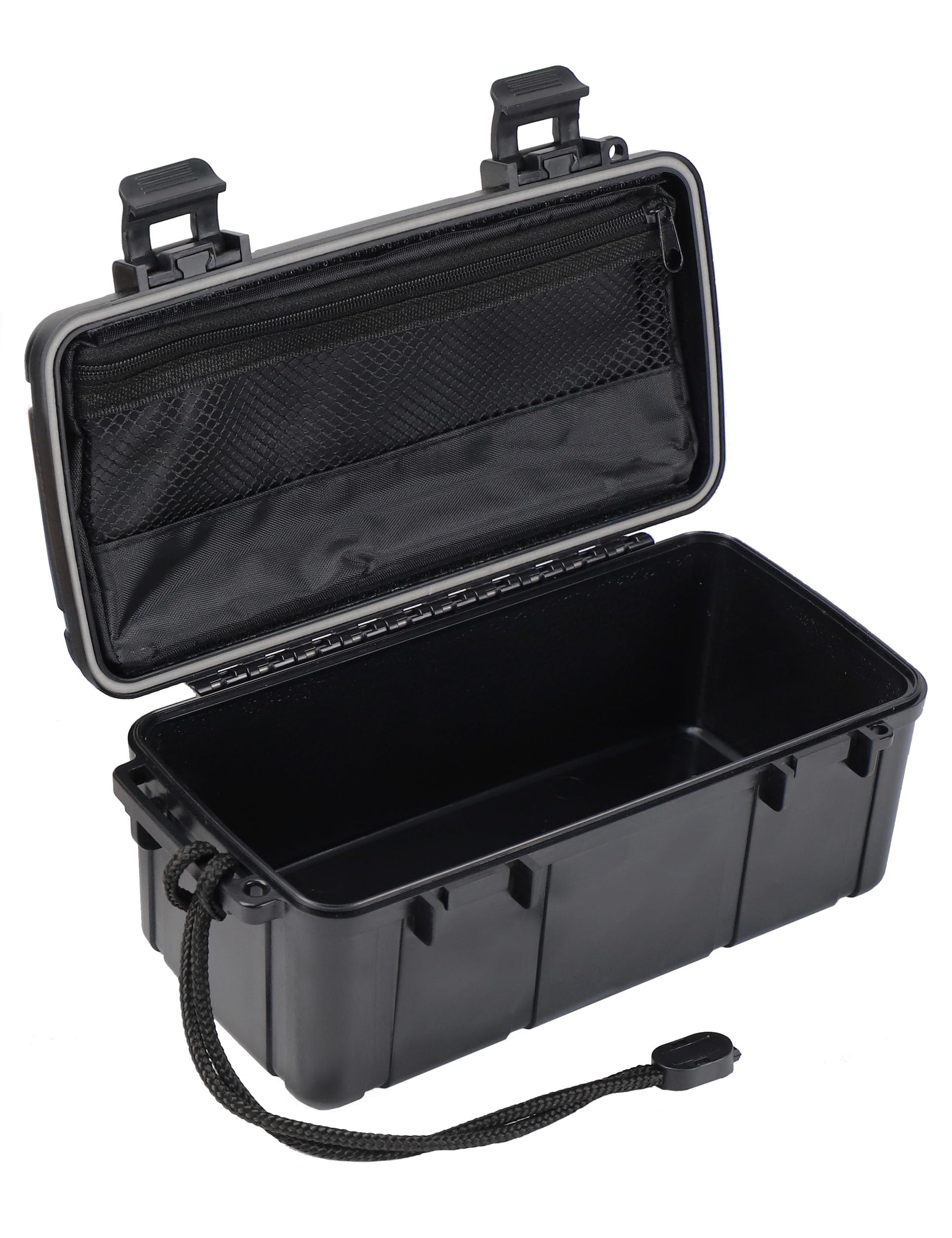 YVUDW front view of waterproof dry box showing secure latch and compact shape for safe storage
