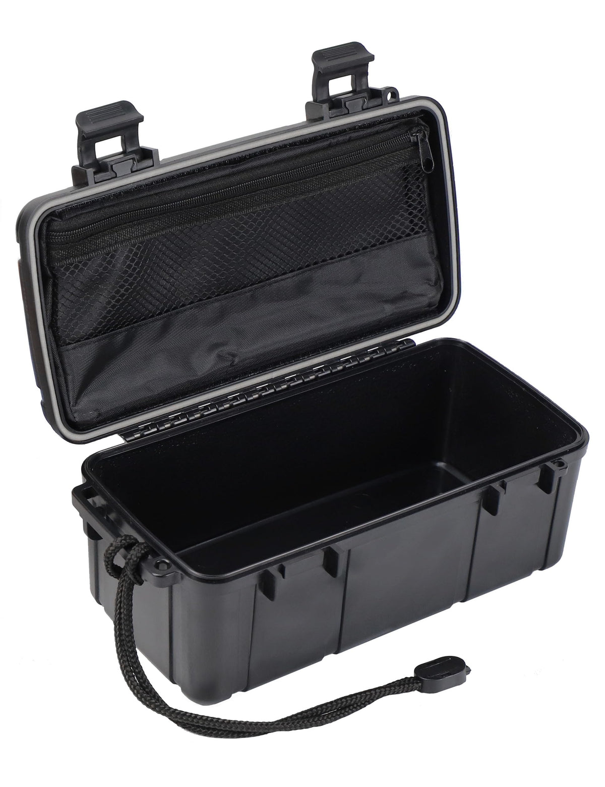 YVUDW front view of waterproof dry box showing secure latch and compact shape for safe storage