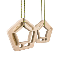 YY Vertical front view of 2-pack hangboards showing compact layout and grips