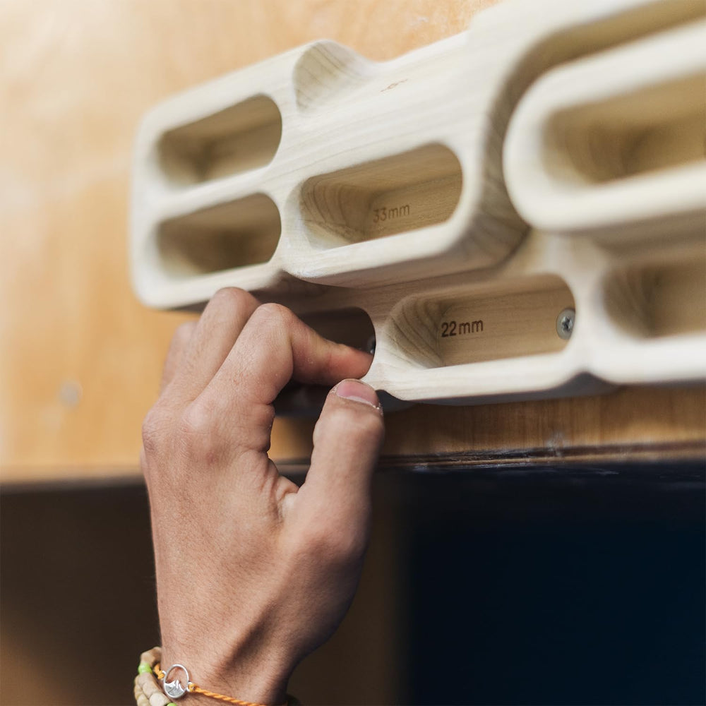 YY Vertical angled view of the 20° and 35° slopers highlighting open-hand training benefits