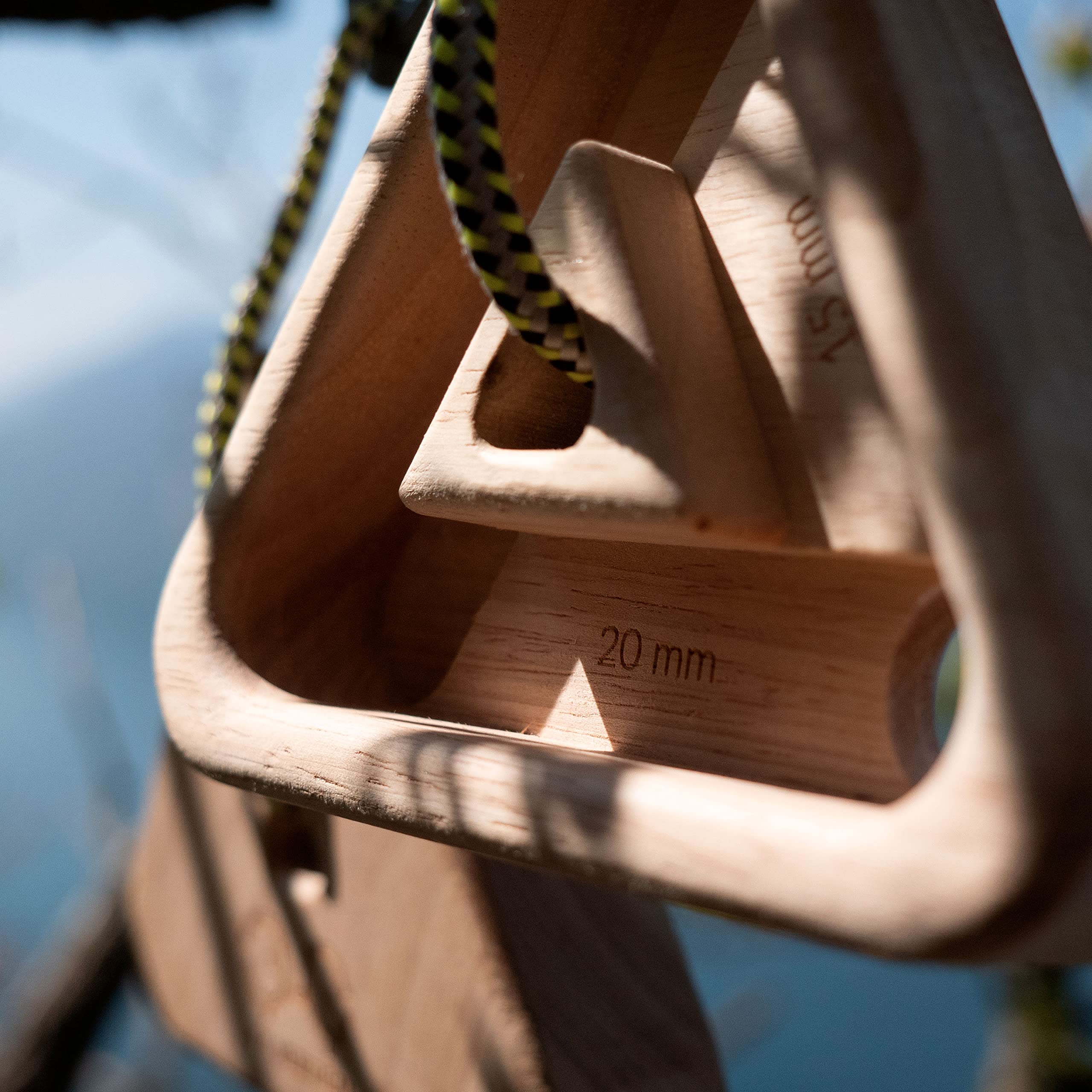 YY Vertical both triangles set symmetrically on a board for balanced hangs and pull-up benefit