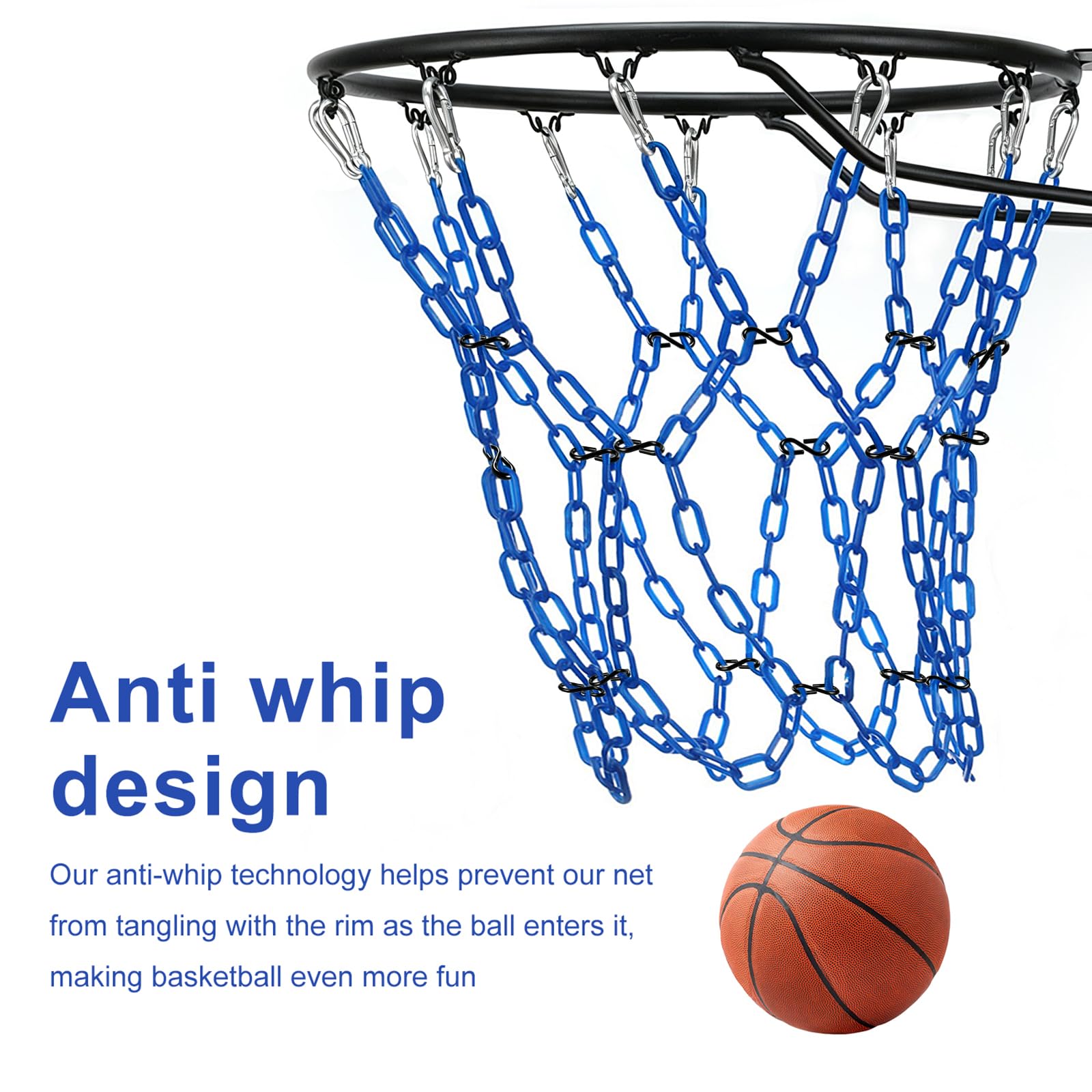 Yyiwhmy net in use on outdoor court capturing clean swish and durability benefit