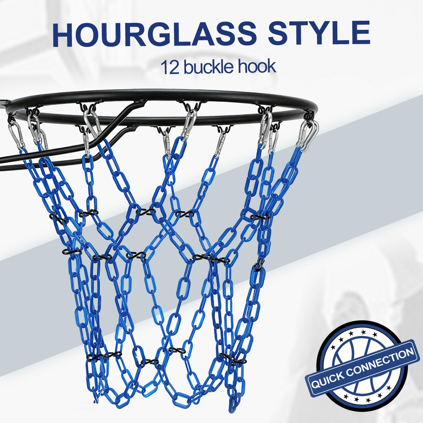 Yyiwhmy net beside regulation hoop showing correct fit and scale benefit