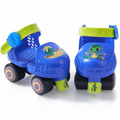 YYZIIOQ front view of colorful kids quad skates showing stable base and playful pattern