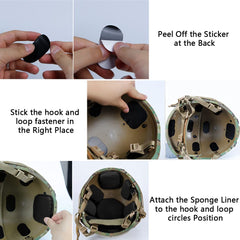 Yzpacc foam pads installed inside tactical helmet demonstrating improved fit and stability