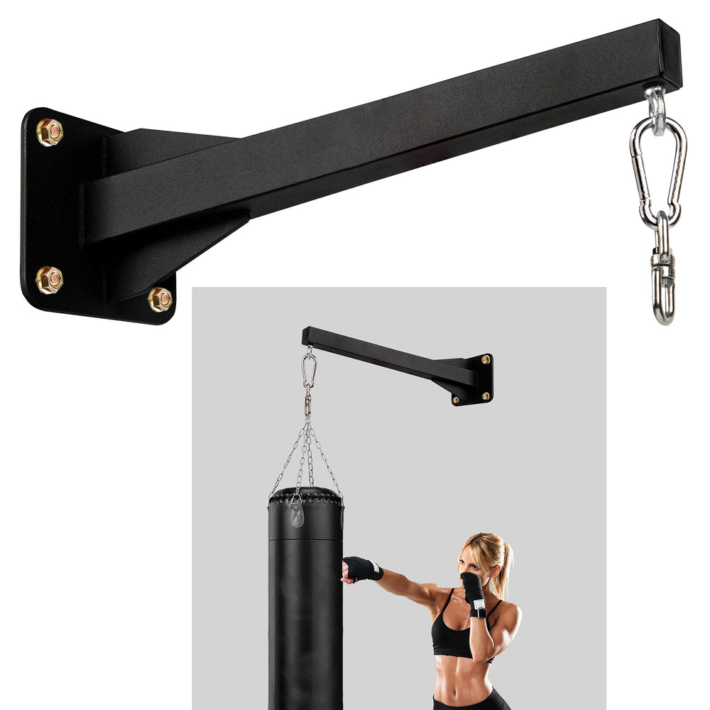 YZZHAJ front view of matte black wall mount showing sturdy frame and secure design benefit
