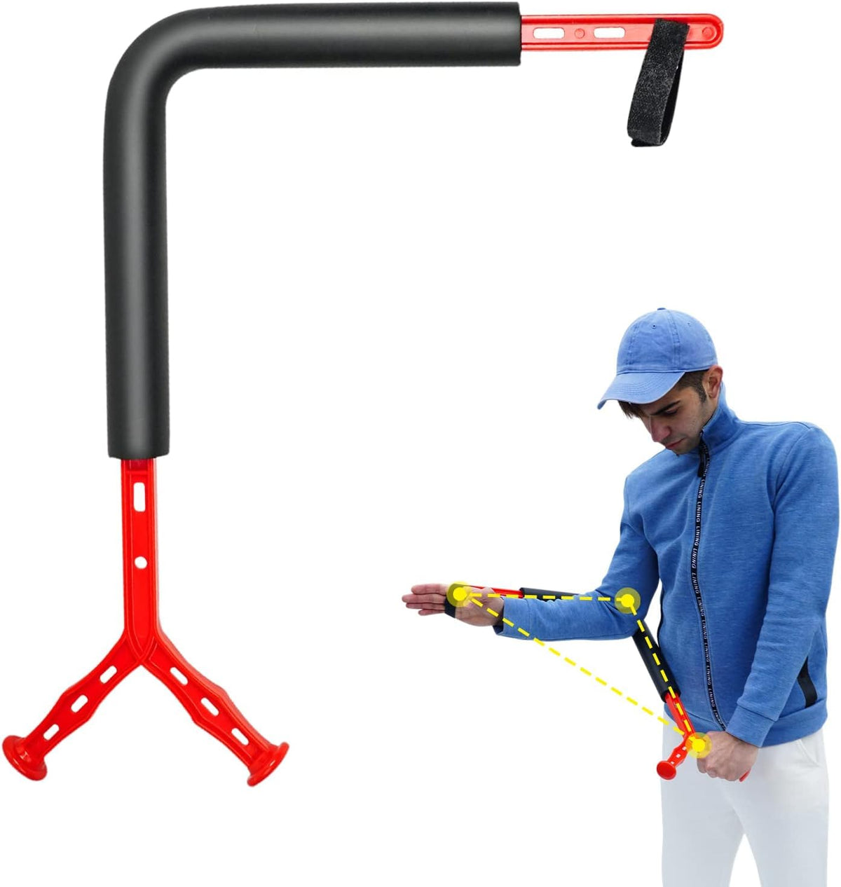 ZABBOW front view of red swing trainer showing shape and durable materials benefits