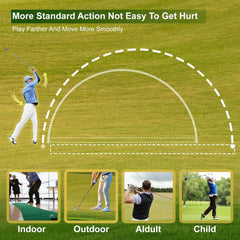 ZABBOW trainer in use on driving range improving swing connection benefit