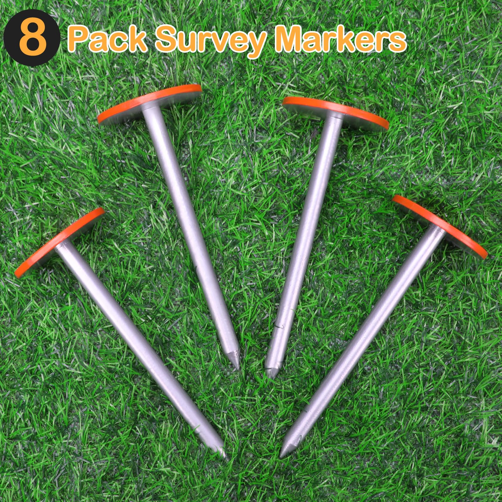 Zealor markers placed in a yard demonstrating easy use for landscaping projects