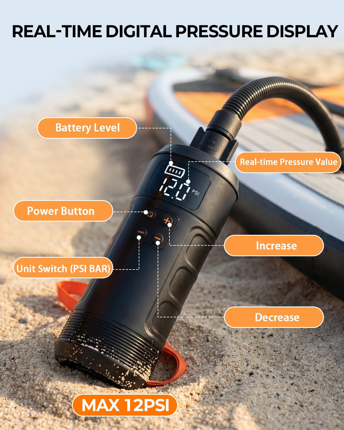 Zeentenar pump packed in carry bag for neat travel organization