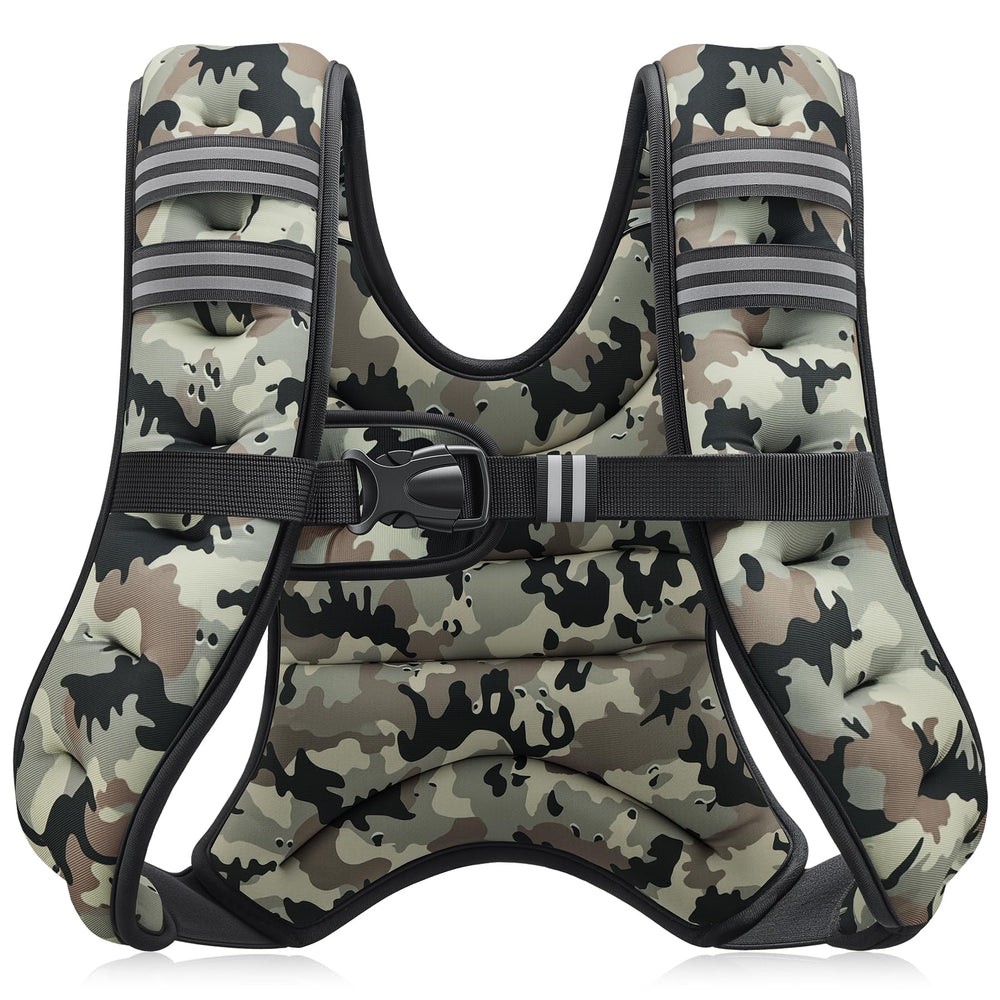 ZELUS front view desert camo vest showing secure fit and pockets for safer training