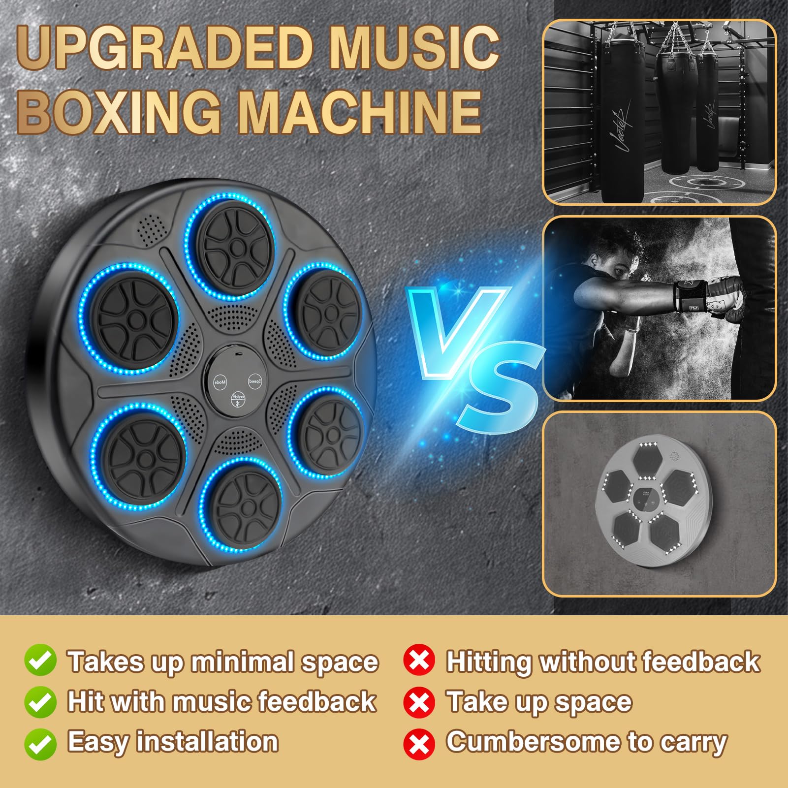 ZEMBSOYA phone connection and speaker showing music-driven workouts benefit