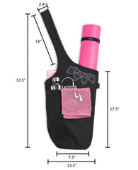 Zenifit bag open with yoga block and strap showing roomy, easy-access storage