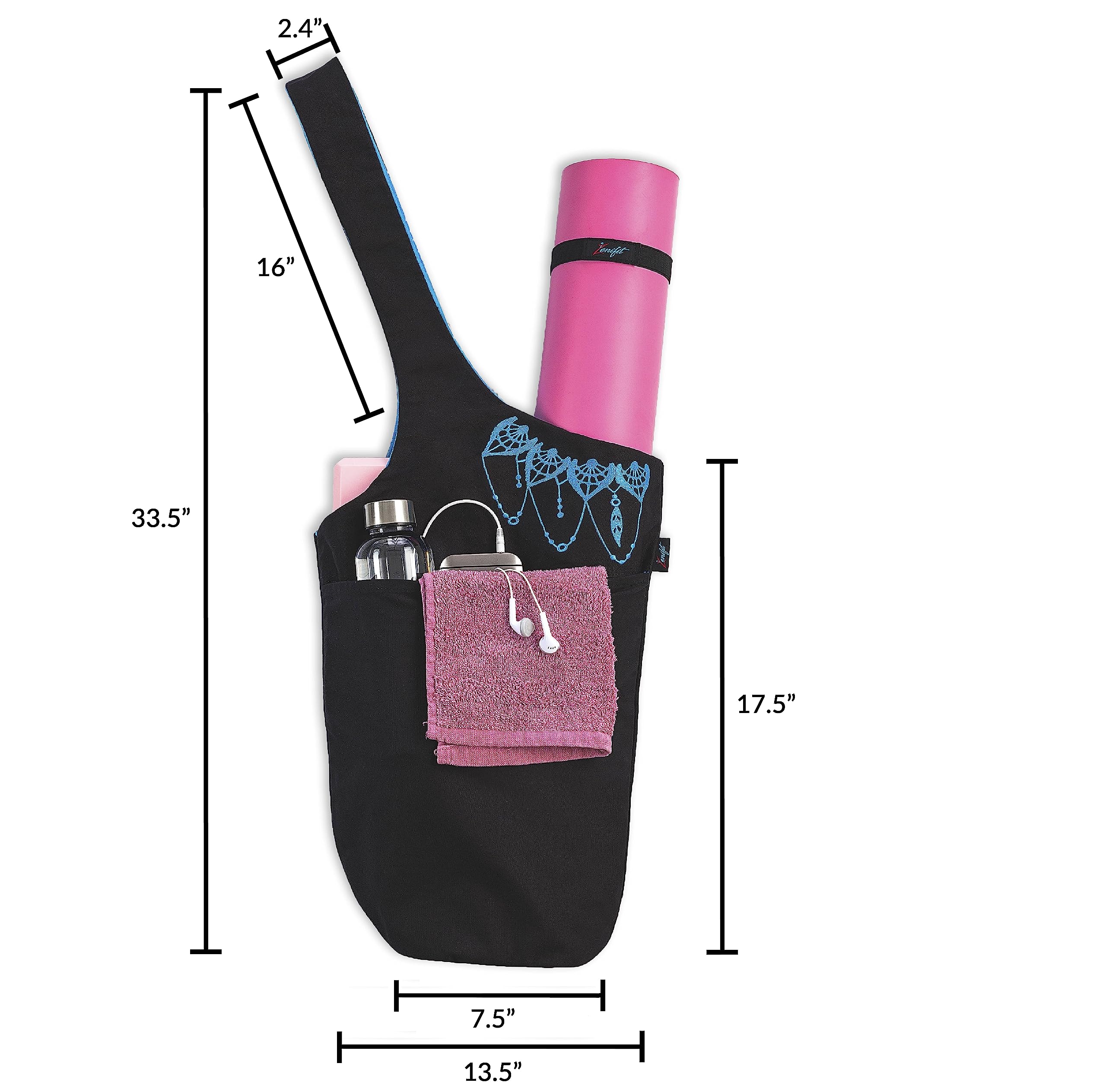 Zenifit zippered pocket with two included elastics keeping valuables and straps secure