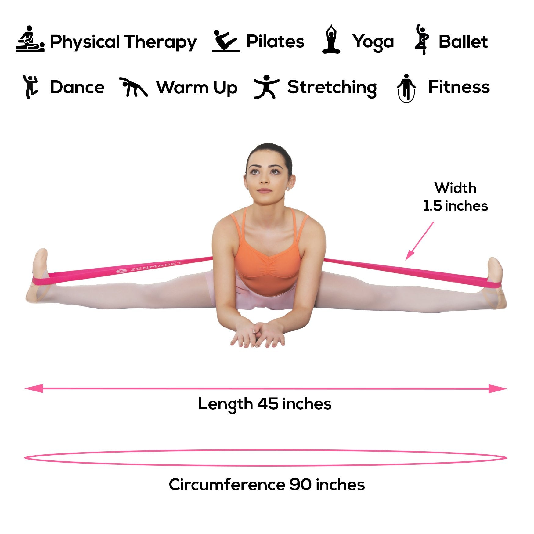 Zenmarkt band next to ruler showing scale and portable length advantage