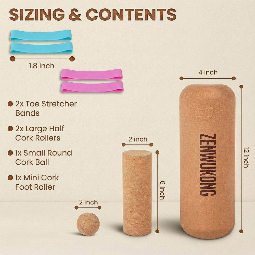 ZENWUKONG close-up of cork texture highlighting tactile grip and gentle cushioning benefit