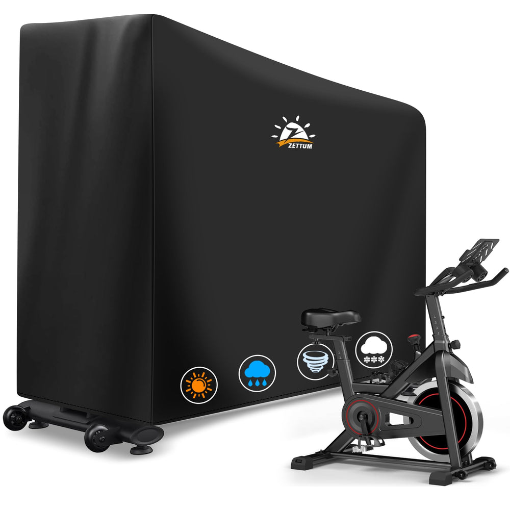 Zettum cover front view over Peloton bike showing neat protection and dust resistance