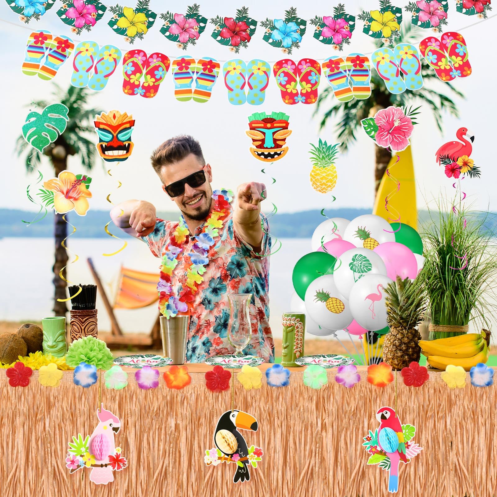 Zeyune floral leis and garlands detail highlighting durable fabric look and vibrant hues