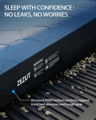 ZEZUT integrated fast pump and valve detail showing quick inflation benefit