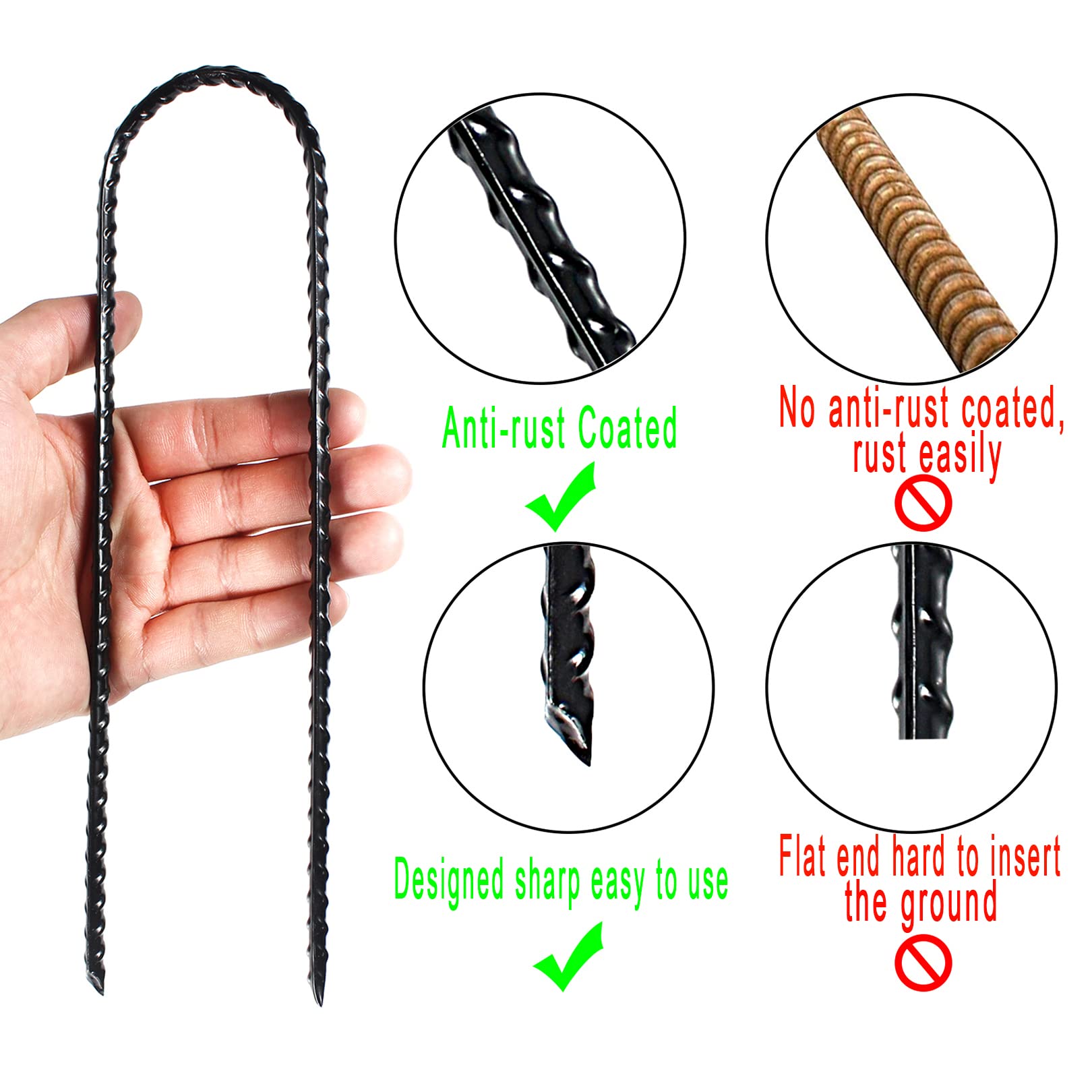 ZHHENIALY spiral thread detail on stake for improved soil grip benefit