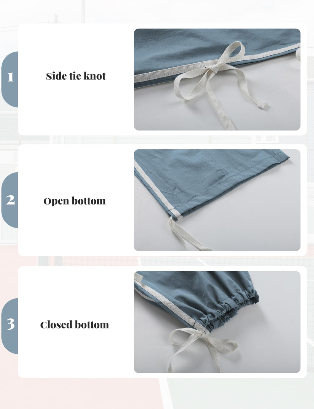 Zhiyouni folded pants flatlay showing compact packability and neat finish