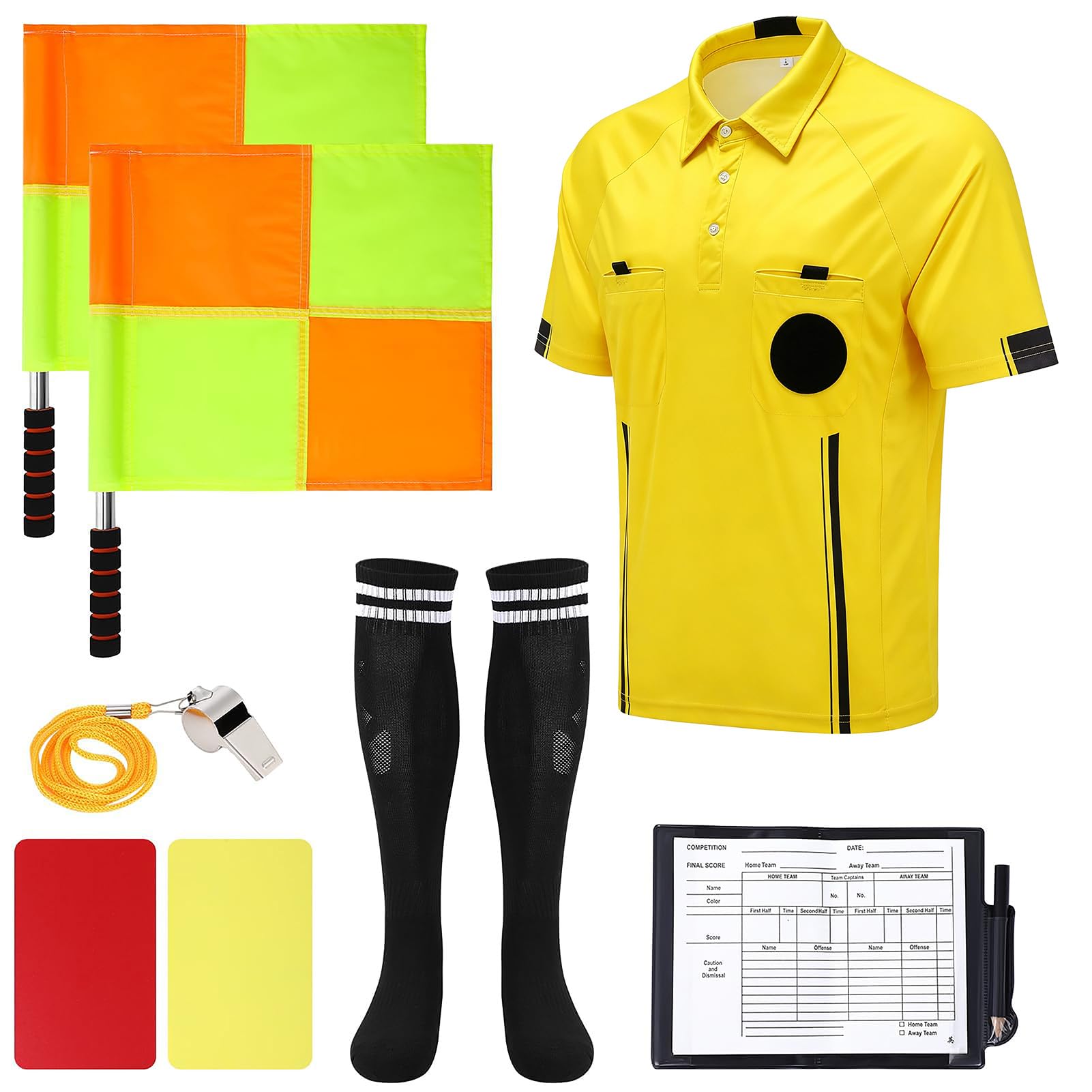 ZhouBoat referee kit front view showing complete six-piece set and professional look