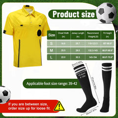 ZhouBoat yellow referee jersey close-up showing breathable mesh and badge holder for comfort