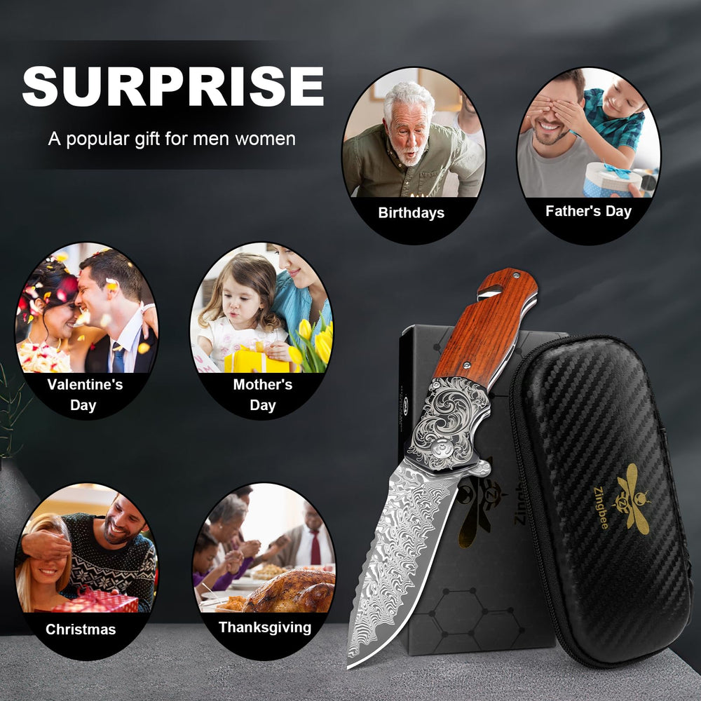 Zingbee folded pocket knife with clip offering discreet, secure everyday carry