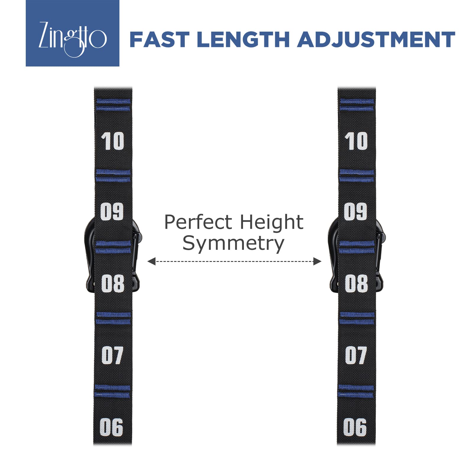 Zingtto close-up of numbered markings for precise repeatable ring height benefit