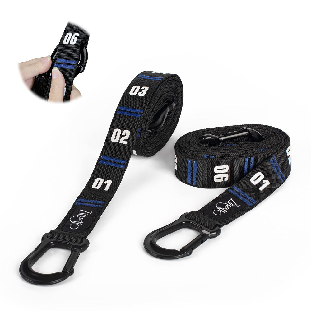 Zingtto front view of strap pair showing quick-adjust numbers and neat setup benefit