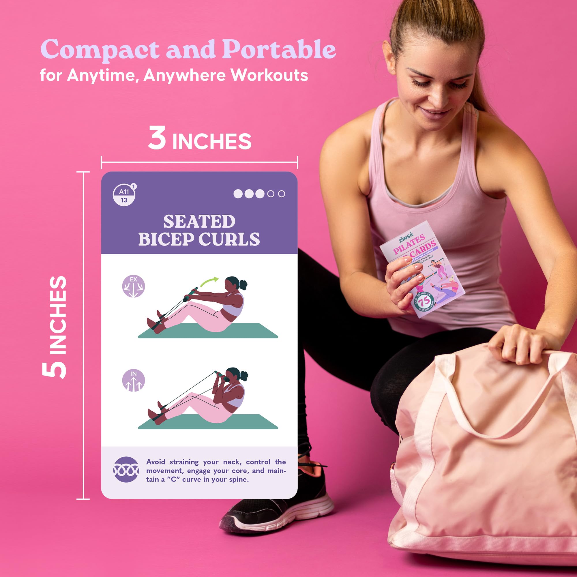 Zinsk Pilates Bar demonstration image showing correct form and control