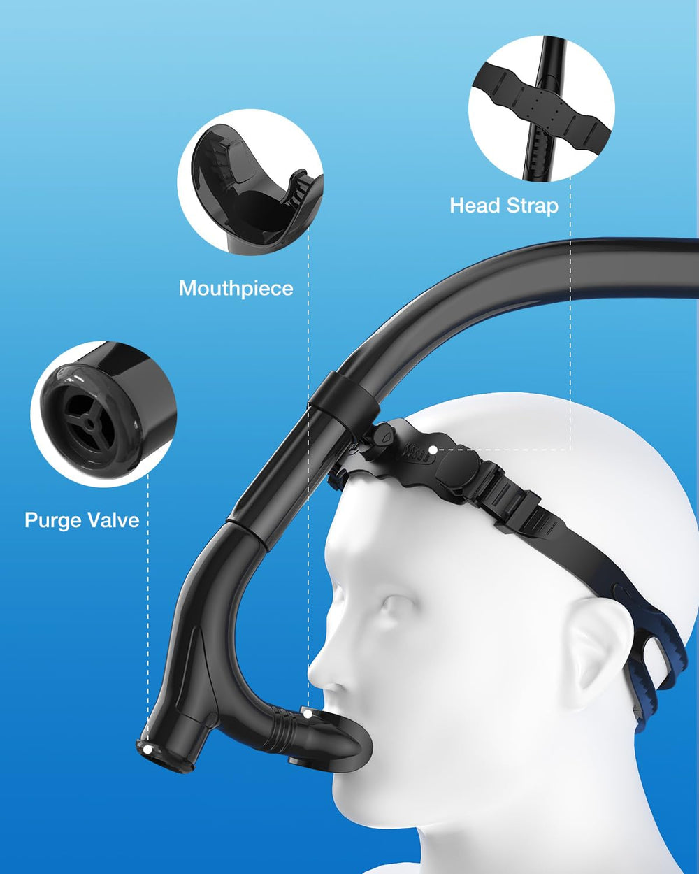 ZIONOR swim cap fitted on swimmer head for secure, low-friction fit