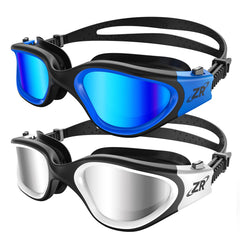 ZIONOR front view of two-pack goggles showing colorways and packaging, clear choice