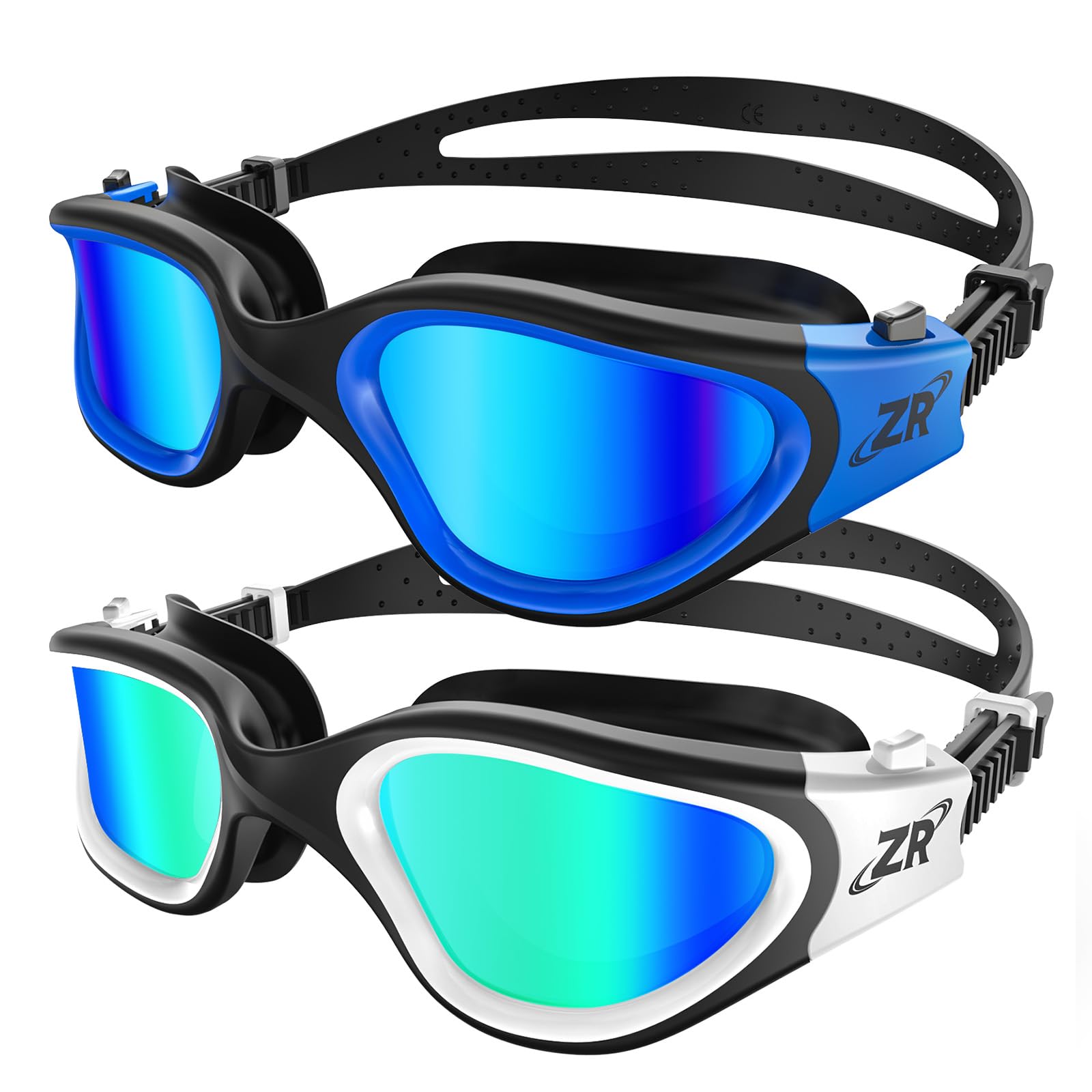 ZIONOR front view of both colorway goggles showing style and fit benefit