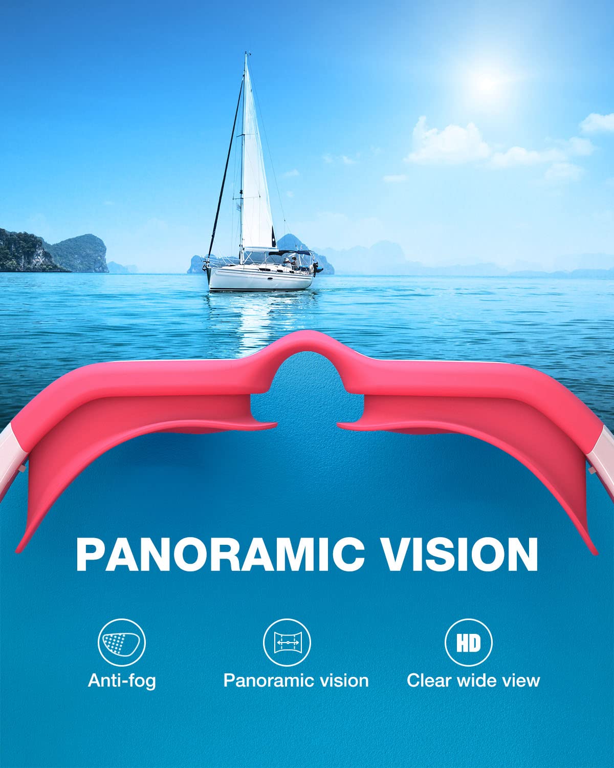 ZIONOR goggles worn by child in pool showing improved underwater visibility