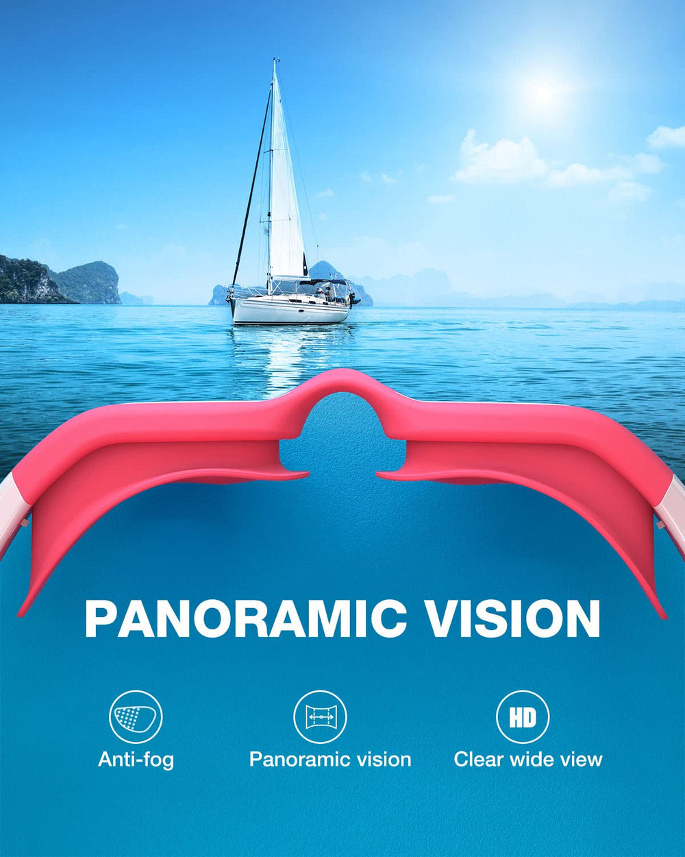 ZIONOR goggles worn by child in pool showing improved underwater visibility
