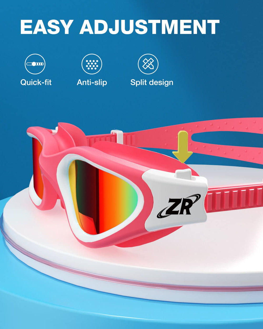 ZIONOR goggles in hand for size comparison showing youth-friendly scale