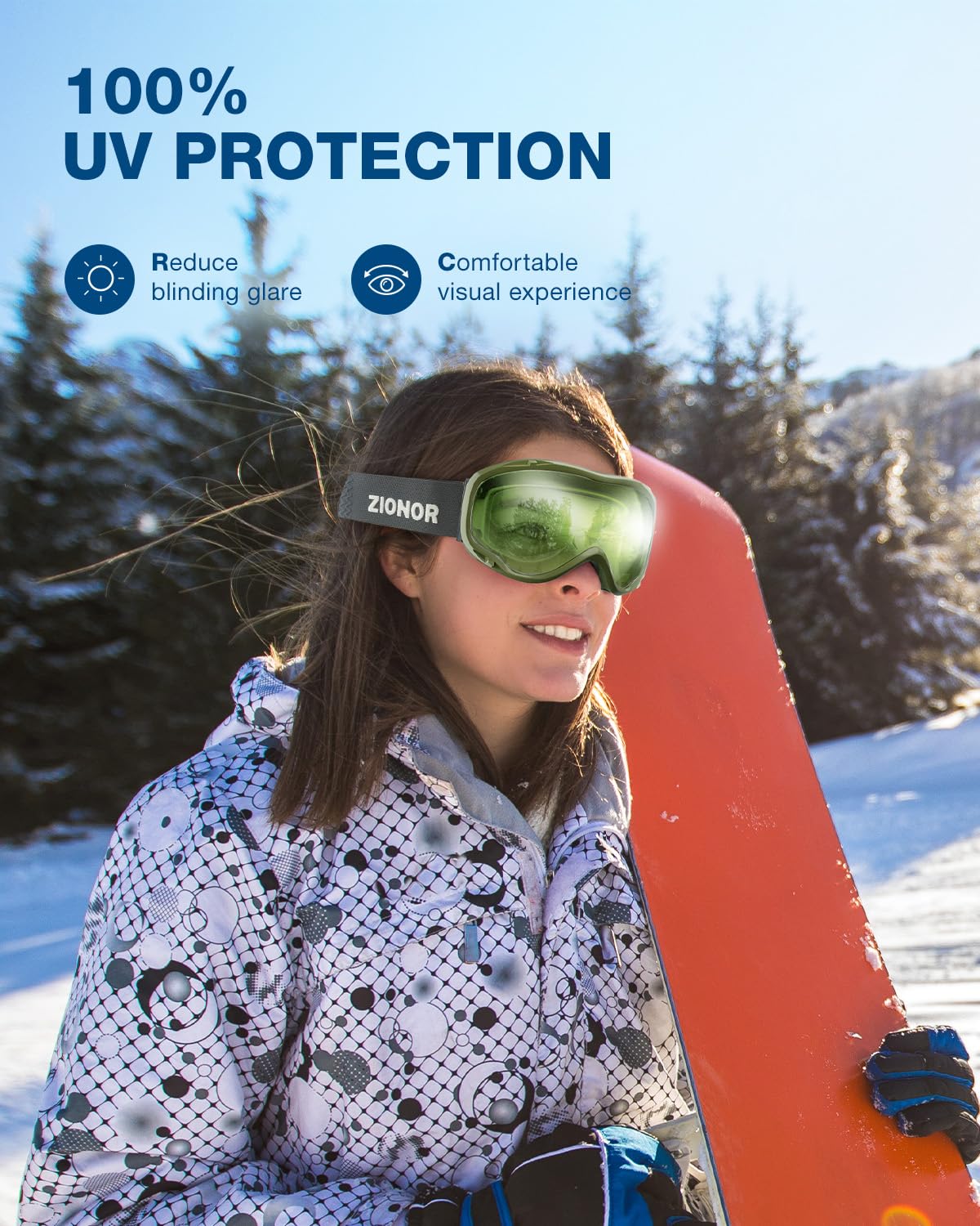 ZIONOR Lagopus foam face seal close-up offering comfort and wind protection